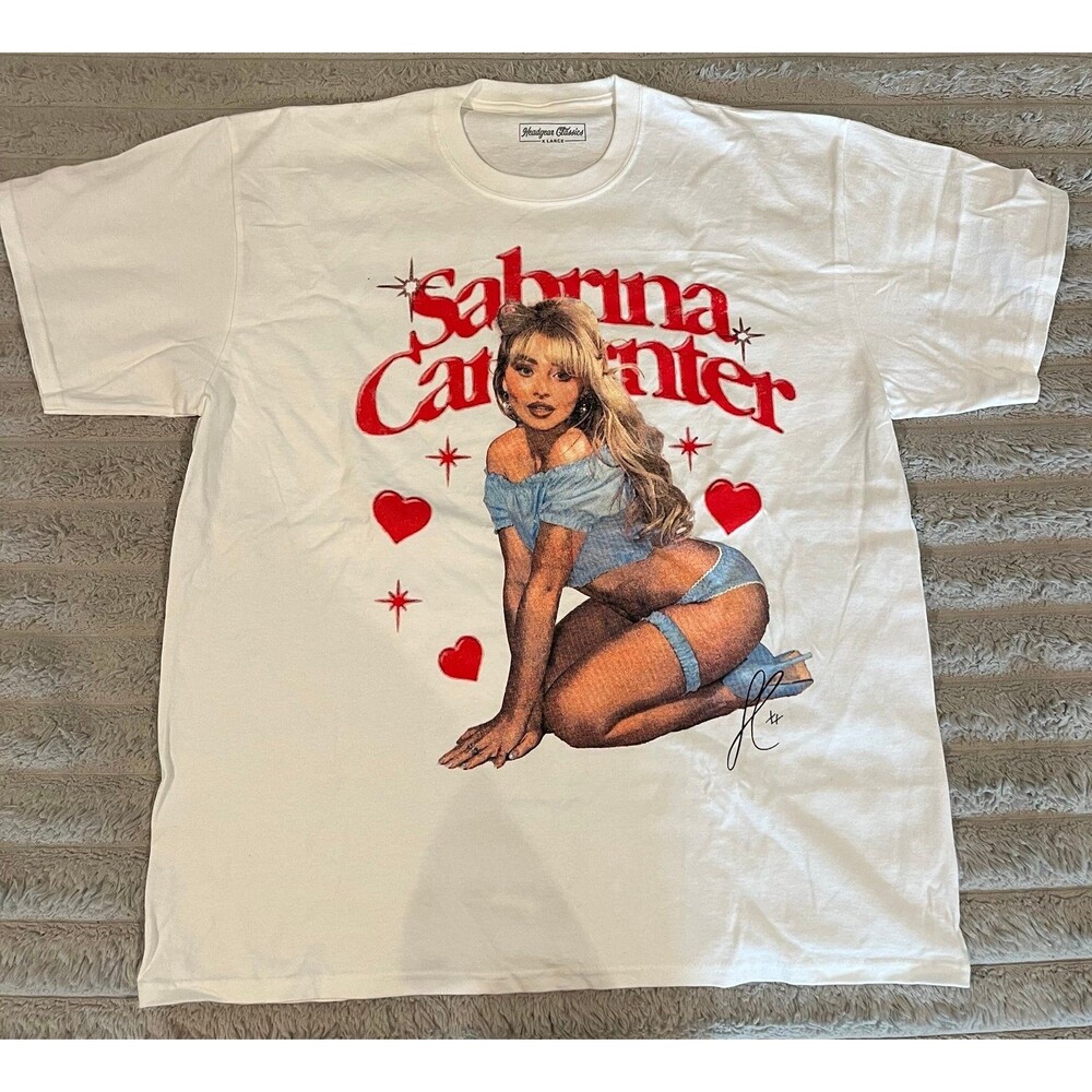 Headgear Classics Sabrina Carpenter Graphic T-Shirt White XL NWT